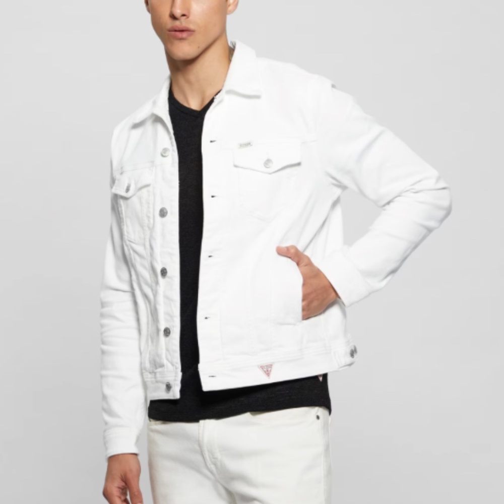 GUESS - Eco Dillon White Denim Jacket - Size L
